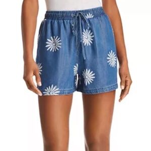 SPLENDID X MARGHERITA Daisy Print Chambray Tie Waist Shorts